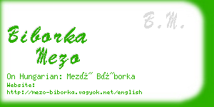 biborka mezo business card